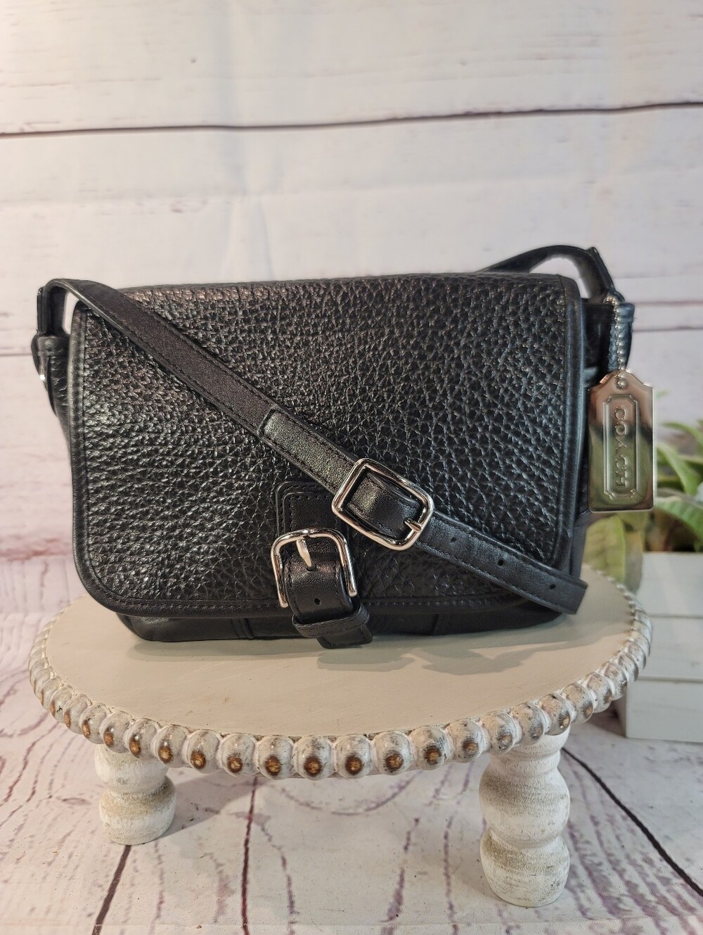 Coach Hadley Luxe Grain Leather Field Bag Crossbody Black F31664